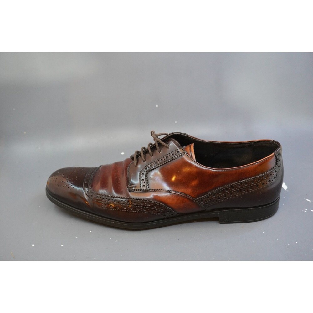 PRADA Milano 2EE Left Shoe Only Brown Leather Wingtip Brogue Derby Men 10 US 11